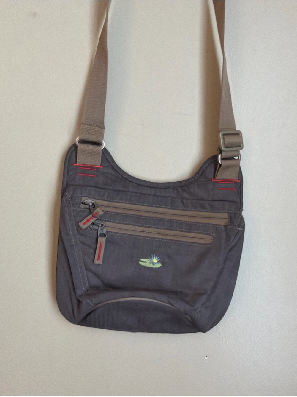 Lilypond Brown Ripstop Nylon Crossbody Messenger Bag Outdoor Hiking Travel